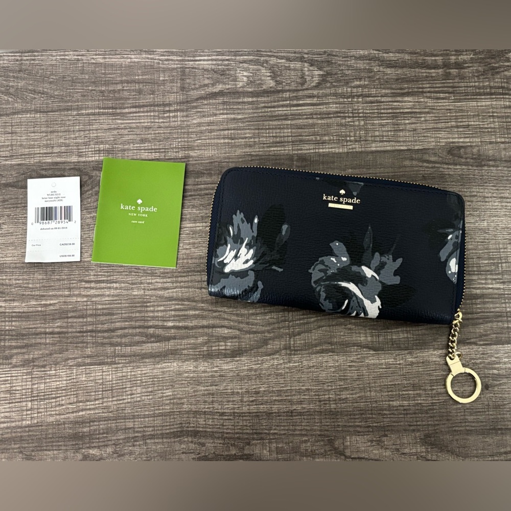 NWT Kate Spade ♠️ Briar Lane Night Rose Wallet - Picture 9 of 12